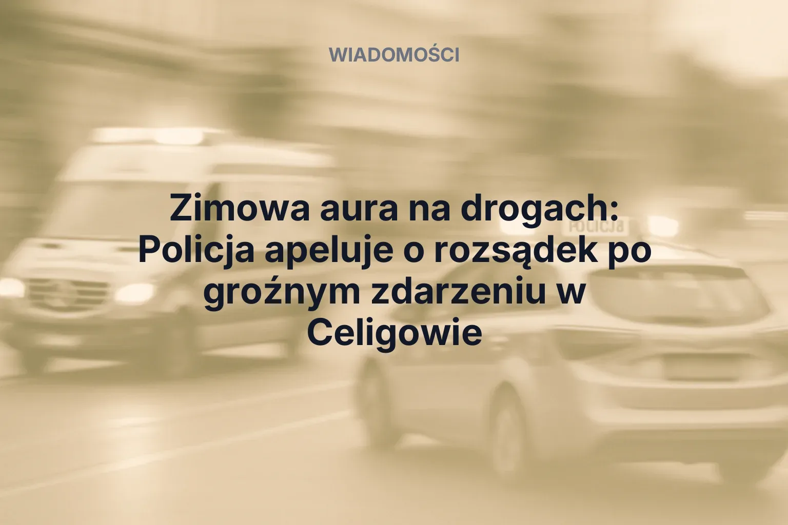 Artykuł: Zimowa aura na drogach: Policja apeluje o rozsądek po groźnym zdarzeniu w Celigowie