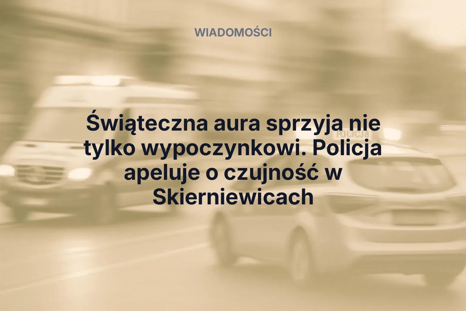 Artykuł: Świąteczna aura sprzyja nie tylko wypoczynkowi. Policja apeluje o czujność w Skierniewicach