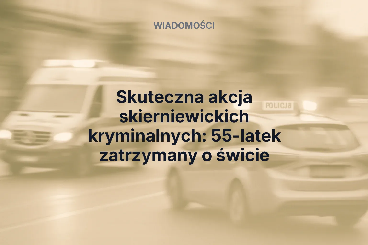 Skuteczna akcja skierniewickich kryminalnych: 55-latek zatrzymany o świcie